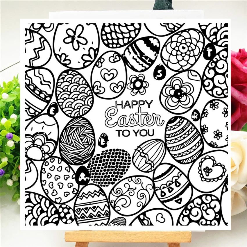 14x14CM Happy Easter eggs day Transparent Seal Clear Stamps Silicone Roller DIY Scrapbook Album / Card Production | Дом и сад