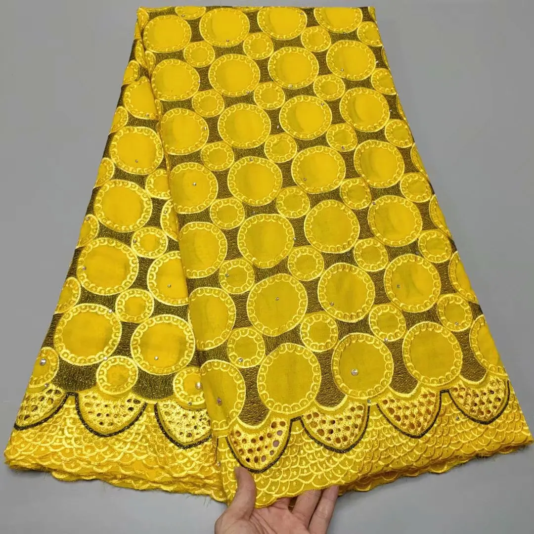 

Royal Blue Dry Lace Fabric Latest Embroidery African 100% Cotton Swiss Voile Material Dubai Cloth Tela TFor Sewing Dress TC14