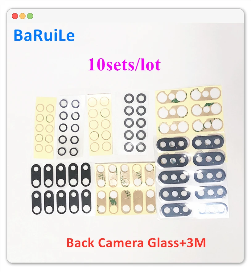 BaRuiLe 10 комплектов стеклянные линзы для задней камеры iPhoneX XR XS MAX 7 6 8 6S Plus 7G 8g