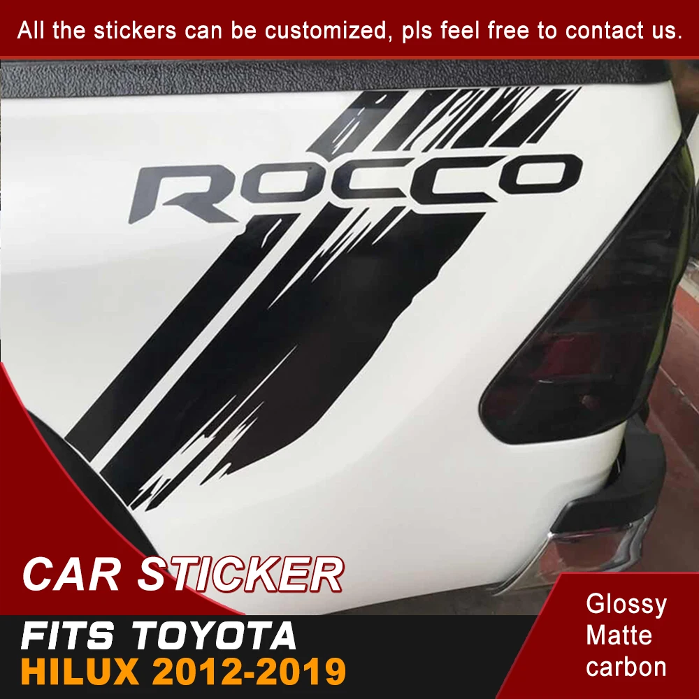 2 шт. hilux racing box bed side stripe graphic виниловые автомобильные наклейки аксессуары для TOYOTA