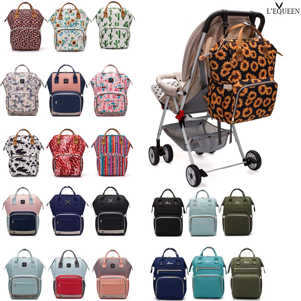 

LEQUEEN Fashion Large Capacity Maternal Mom Travel Diaper Bag Backpack Mummy Nappy Bags for Stroller Baby Care Nursing