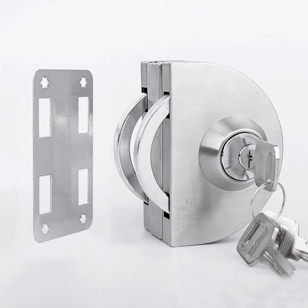 

6Pcs No Drilling Stainless Steel Glass Door Locks Single Glass Door Lock Sliding Door 9.8*6.5*4.2cm Door Hardware