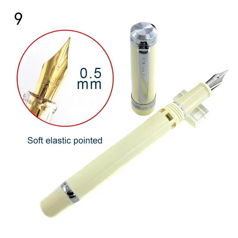 

Model Wing Sung 698 Transparent Piston Fountain Pen 0.38mm/0.5mm Fine Nib Pen Stationery NK-Shopping