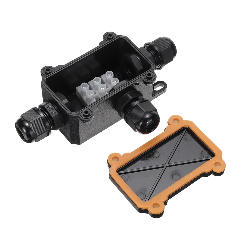 1pc Black Electrical Cable Wire Connector Junction Box Case For Low/high Voltage Garden Lighting Accessories | Обустройство дома