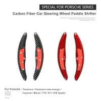 carbon steering wheel shift paddle shifter for porsche cayenne macan panamera 718 911spyder carbon fiber car interior decoration