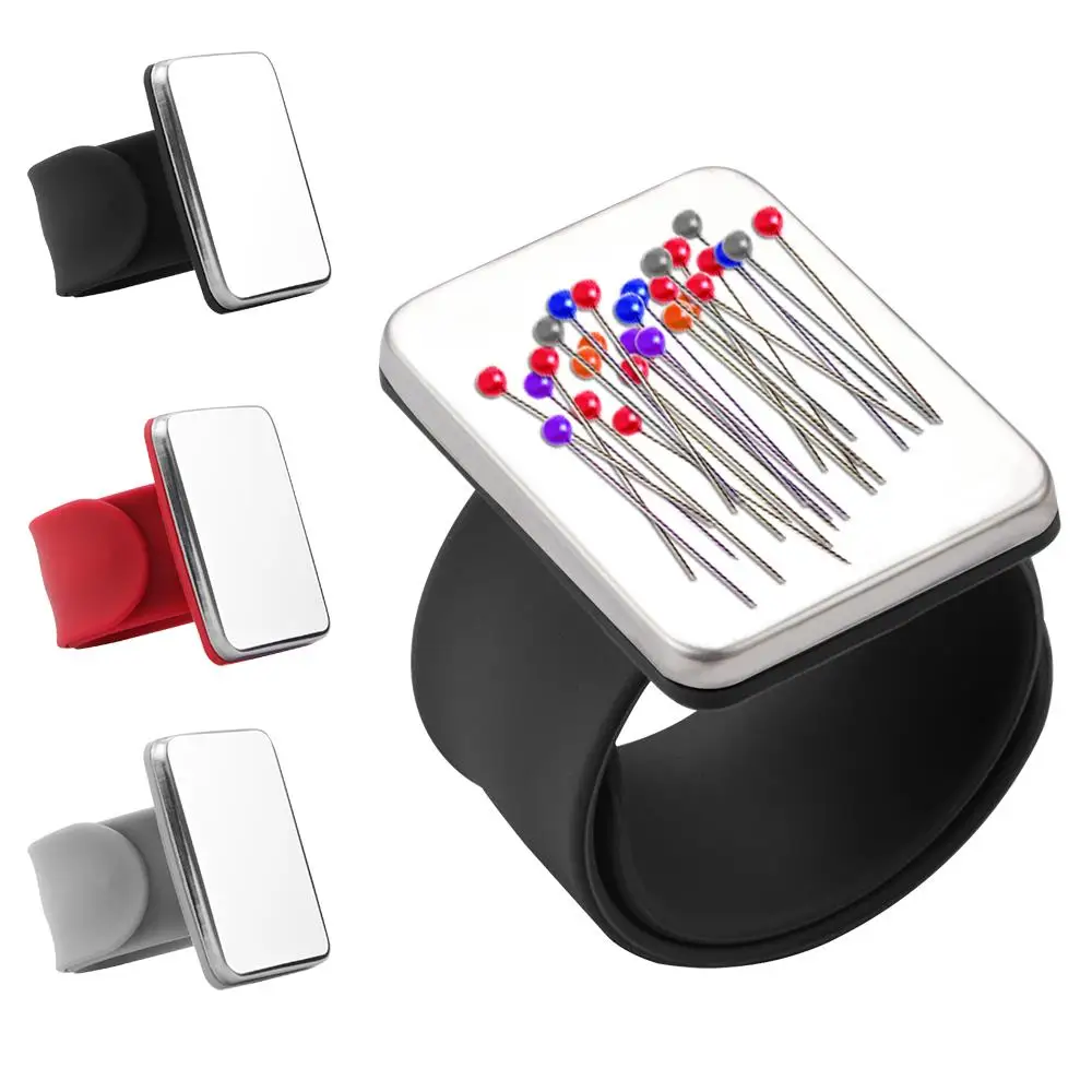 3 farben Magnetic Nähen Nadelkissen Silikon Handgelenk Nadel Pad Sicher Armband Pin Kissen Lagerung Nähen Pins Armband Pin Halter