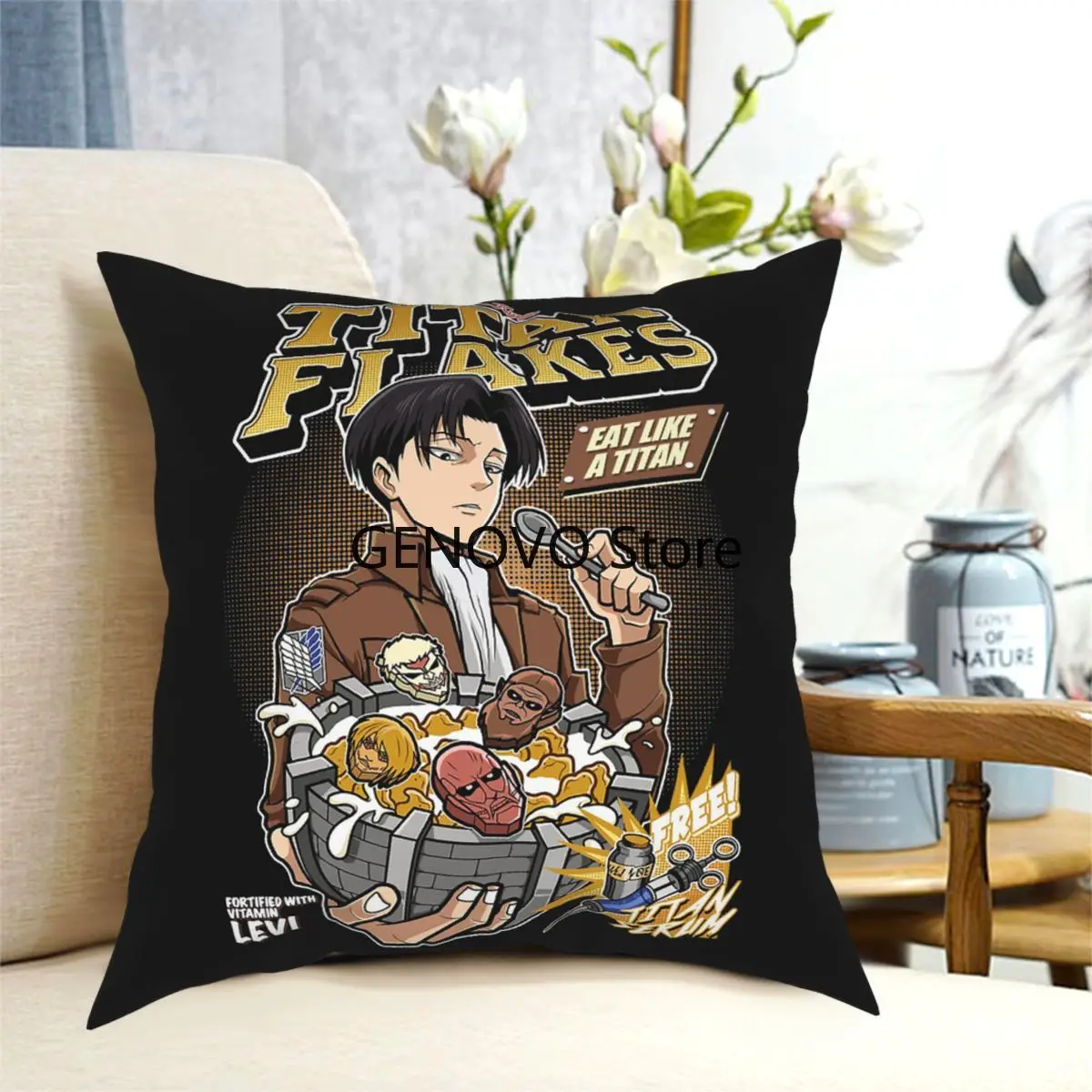 

Attack On Titan Titan Flakes ( Shingeki No Square Pillow Case Decorative Pillow Funny Cushion Covers