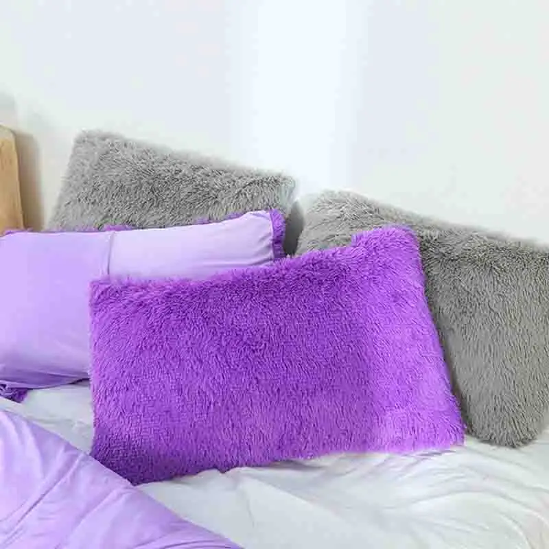 Мягкие плюшевые наволочки для кровати наволочка с длинным ворсом Наволочка на