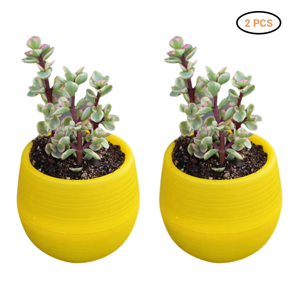 Мини цветочный горшок пластиковый круглый зеленый для сада офиса дома