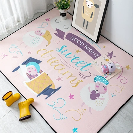 Carpet2 Милые Мультяшные животные ковры и маленькие коврики для гостиной мягкие детские комнаты Декор Площадь Ковры для спальни детская игровая палатка нескользящий коврик - Цвет: Carpet2