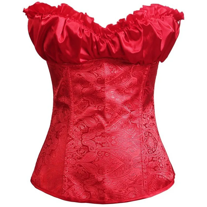 

WYS.JL Women's Fashion Sexy Red Black White Lace Polyester Corset S-6XL #108