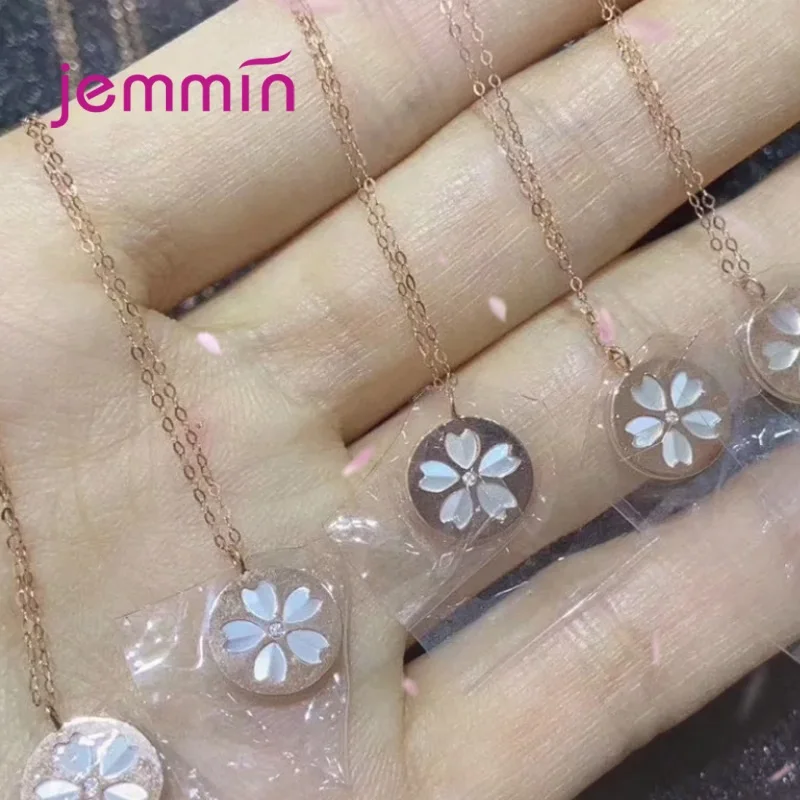 Женское ожерелье из серебра 925 пробы с кулоном в виде цветка|Ожерелья| |