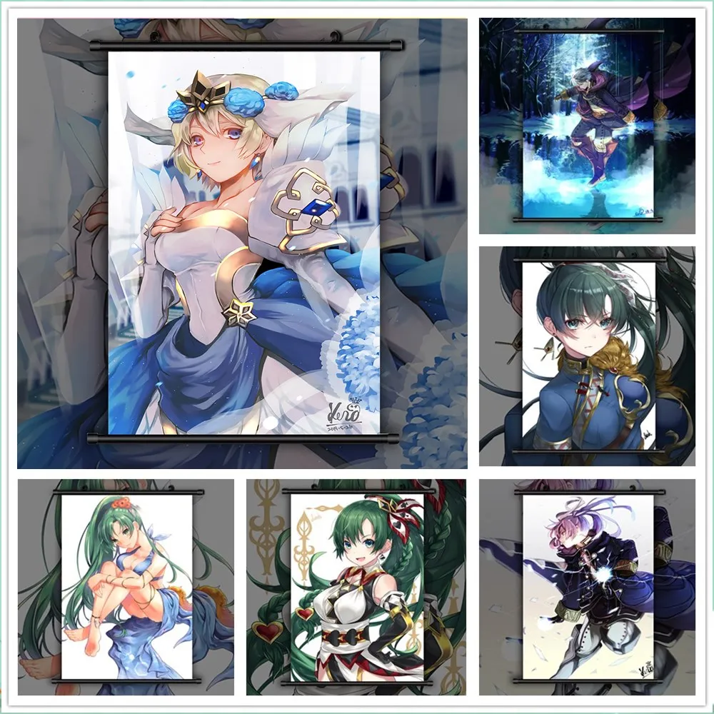 Fire Emblem Heroes if Fjorm Lyn Robin Аниме Манга настенный плакат прокрутка|Рисование и