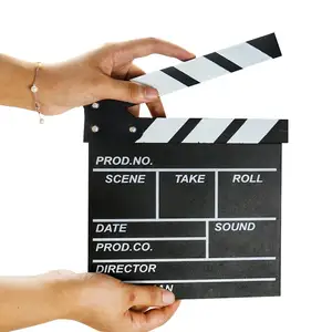 Режиссер кино видео сланец Clapboard фильм Cut Prop черный белый Хлопушка Stick Clapper доска Сцена Clapperboard съемка художественный мастер