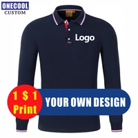 7 colors long sleeved polo shirt custom logo print personal design embroidery team brand men and women t shirt onecool