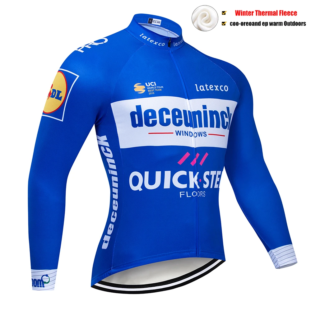 Pic Color Pro Team QUICK STEP Велоспорт Джерси 9D нагрудник набор Бельгийская велосипедная одежда мужская зимняя теплая флисовая велосипедная Одежда для велоспорта - Цвет: Pic Color