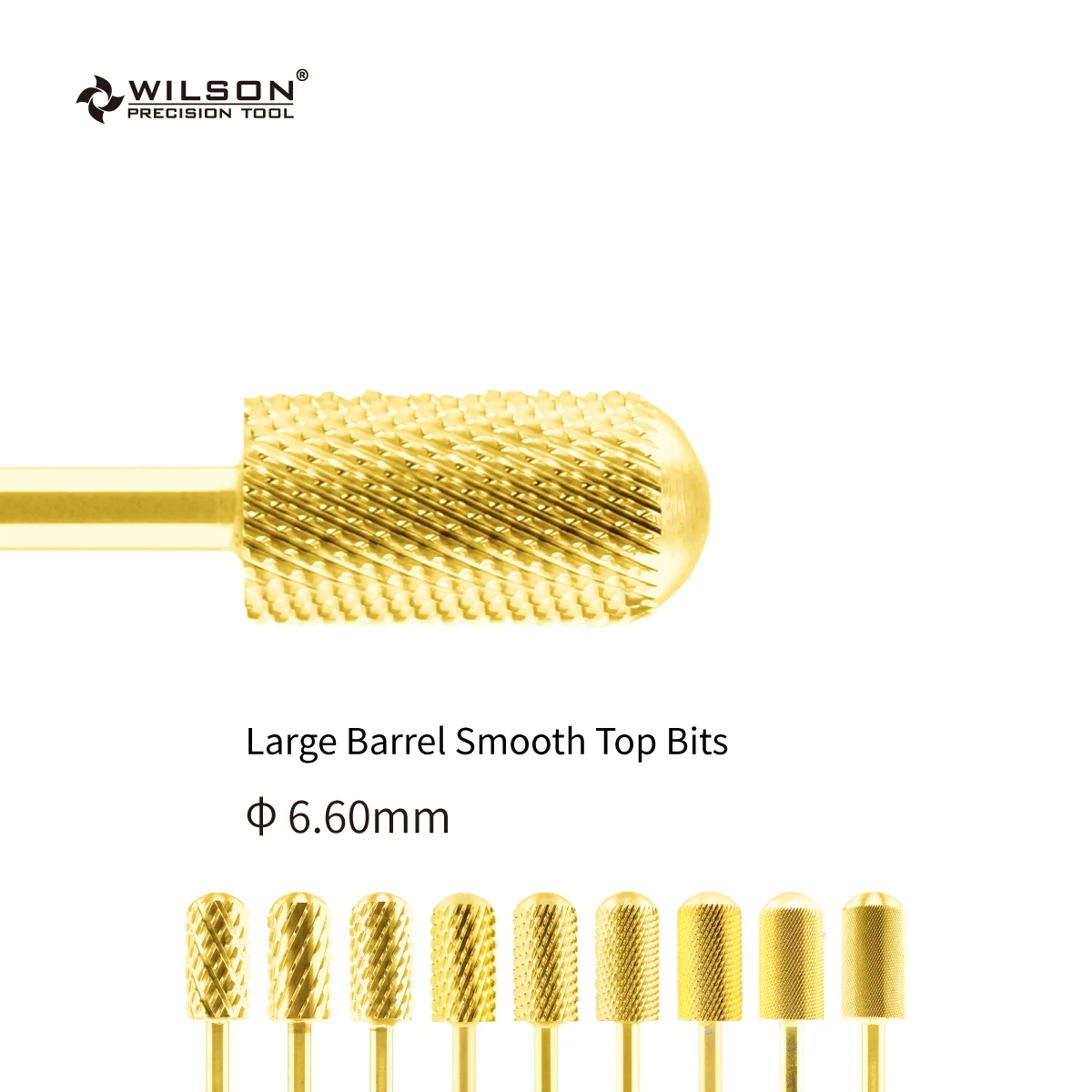 Large Barrel Smooth Top Bit  Gold Coating WILSON Carbide Nail Drill Bit