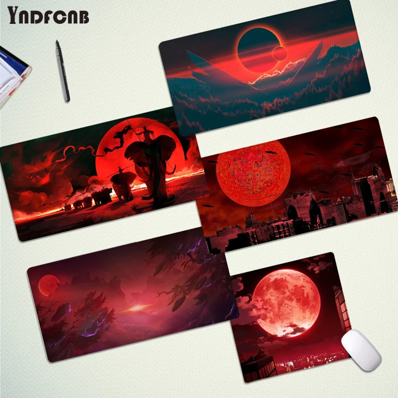 

YNDFCNB Crimson Night Moon Non Slip PC Rubber Mouse Durable Desktop Mousepad Size for mouse pad Keyboard Deak Mat for Cs Go LOL