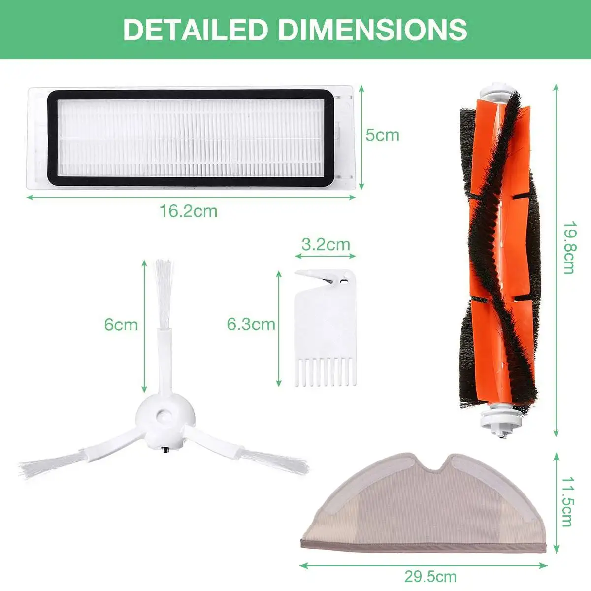 

18Pcs Clean Wheel HEPA Filter Main Brush Accessories For Xiaomi Roborock S6 S60 S65 S5 MAX T6 Vacuum Cleaner Home Applicance