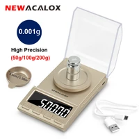 newacalox 0 001g precision digital scales 50g100g200g balance weight electronic jewelry scale usb powered medicinal weighing