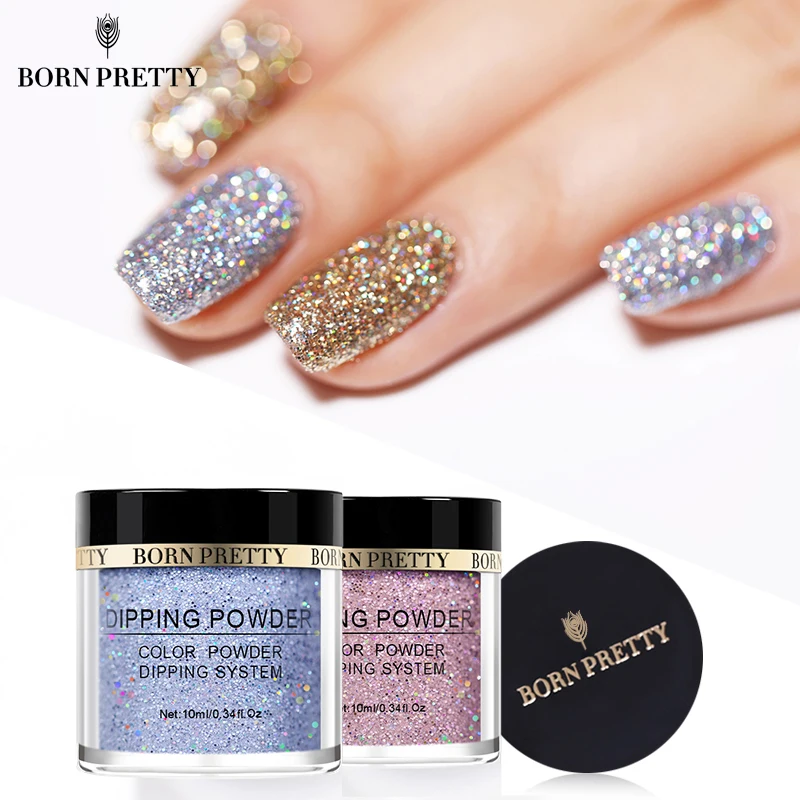 BORN PRETTY Dip порошки для ногтей градиентная голографическая декорация с блестками