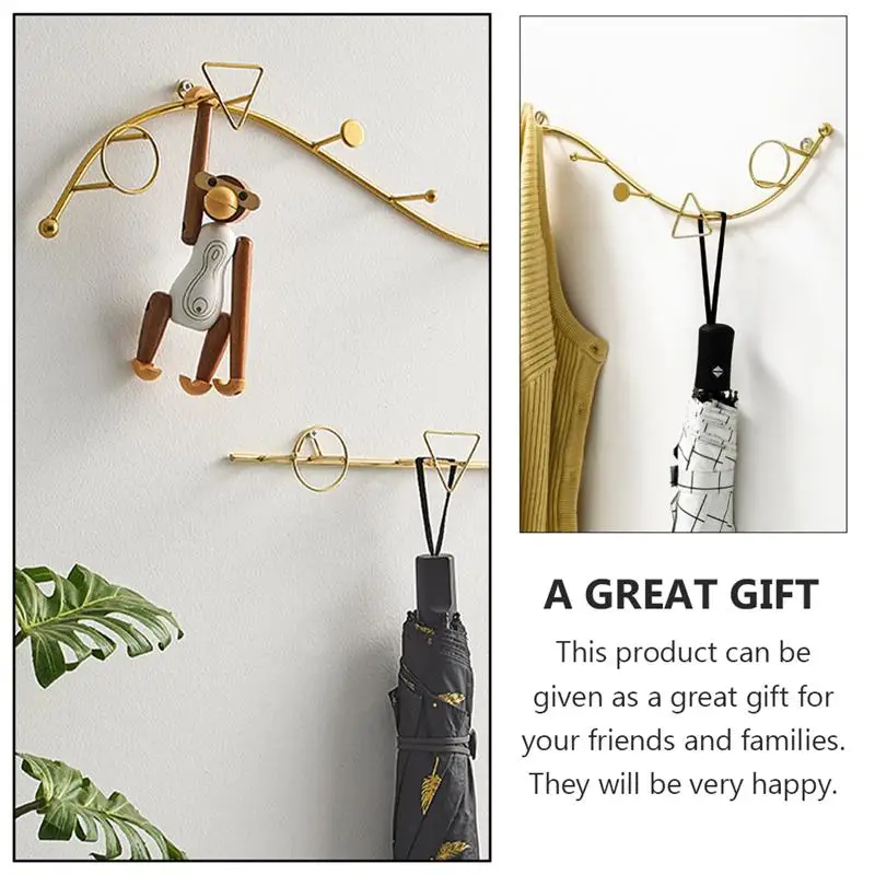 

1Pc Practical Wall-mounted Hanger Nordic Style Clothes Hook for Home (Golden)