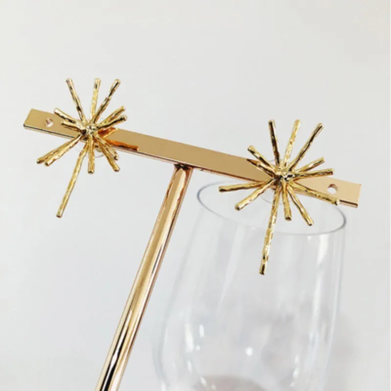 Женские серьги гвоздики в Корейском стиле с жемчугом и геометрическим рисунком