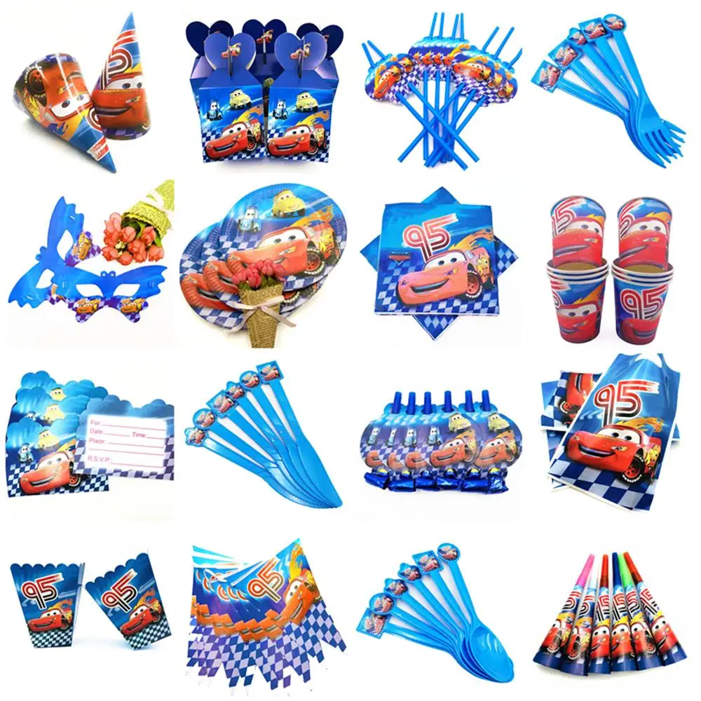 Lightning McQueen/автомобильные принадлежности для тематической вечеринки комплект с