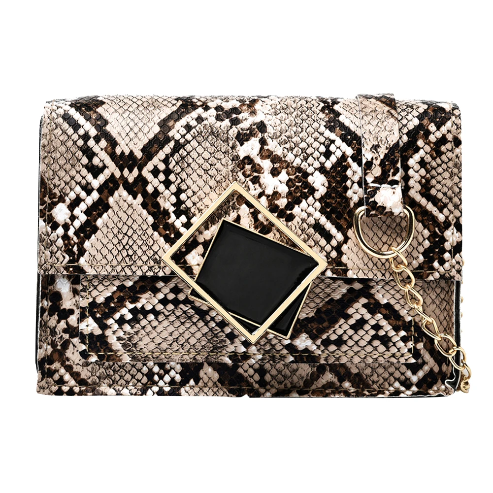 

Youth Ladies Simple Versatile Bag Women Shoulder Crossbody Bag Snake Pattern Chain Tote Female Daily Small Handbag