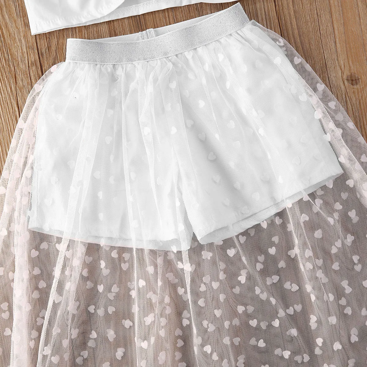 AA Kids Girls Clothes Sets White Off Shoulder T Shirts Tops+Lace Skirts Summer Polka Dot Outfits | Детская одежда и обувь