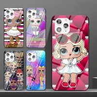 lol dolls girl phone case for iphone 6 6s 7 8 plus x xs xr xsmax 11 12 pro promax 12mini tempered glass