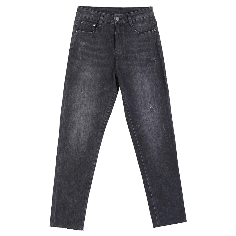 Женские узкие мытые джинсы LEIJIJEANS, черные джинсы из харлана с высокой посадкой, новая модель 9206 большого размера на осень