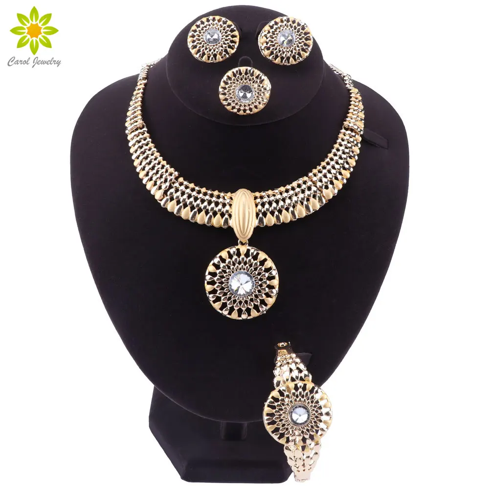 Свадебные наборы ювелирных изделий для невесты хрустальные африканские бусины