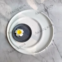 round cement concrete tray mold big size round plaster storage tray silicone molds gypsum epoxy resin mould
