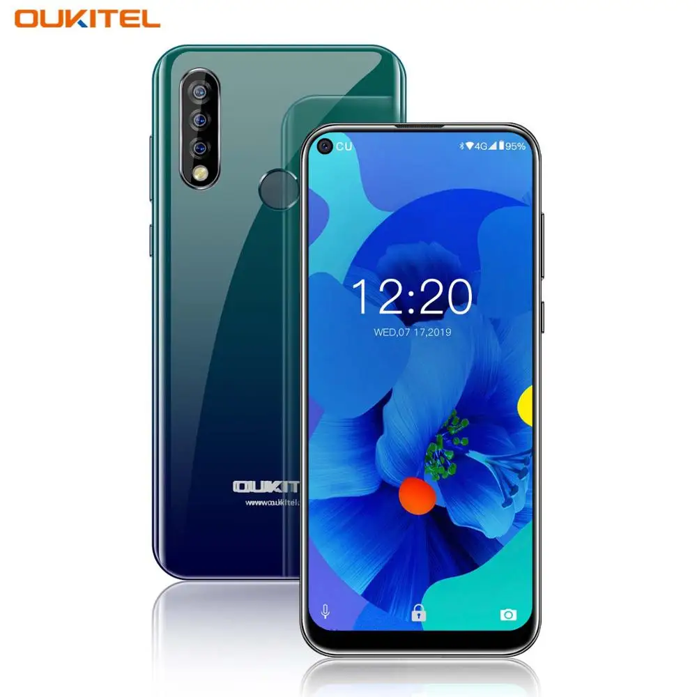 OUKITEL C17 Pro 6,3" 19:9 Android 9,0 мобильный телефон MT6763 Восьмиядерный 4 Гб ОЗУ 64 Гб ПЗУ отпечаток пальца 4 Гб 3900 мАч смартфон - Цвет: Gradient Blue