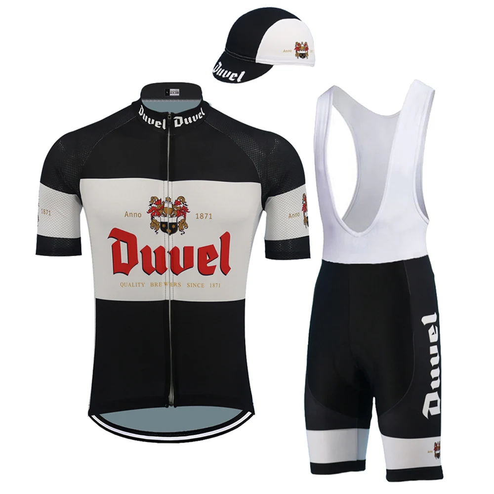 

Classic Black Jersey Set Duvel Ropa Cycling Man suit Mtb cycling clothing breathable quick-drying ciclismo bike clothing beer