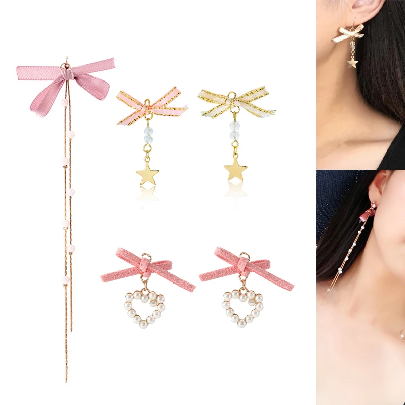 

20 новых 60 шт. ленточных бантов и жемчужных кисточек для ювелирных изделий «сделай сам», серьги или ожерелья, подвески и аксессуары для волос