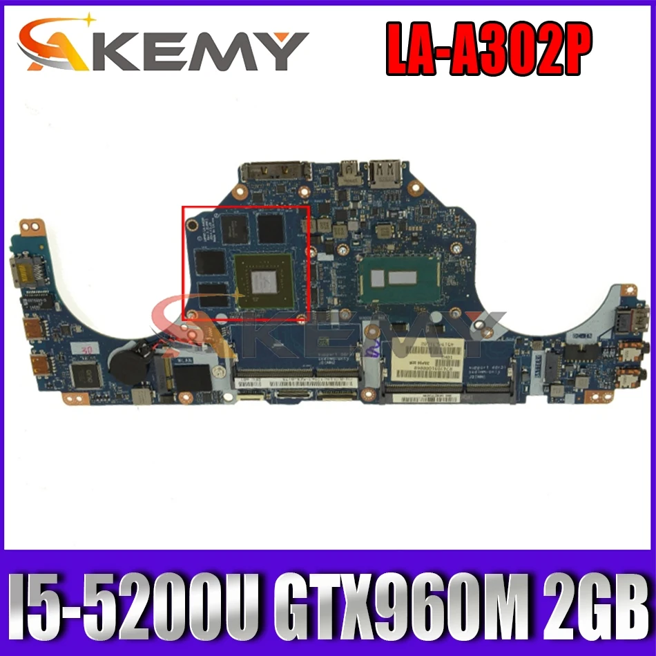 

Akemy I5-5200U GTX960M 2GB FOR Dell Alienware 13 Laptop Motherboard ZAP00 LA-A302P CN-0TMMX4 TMMX4 Mainboard 100%Tested