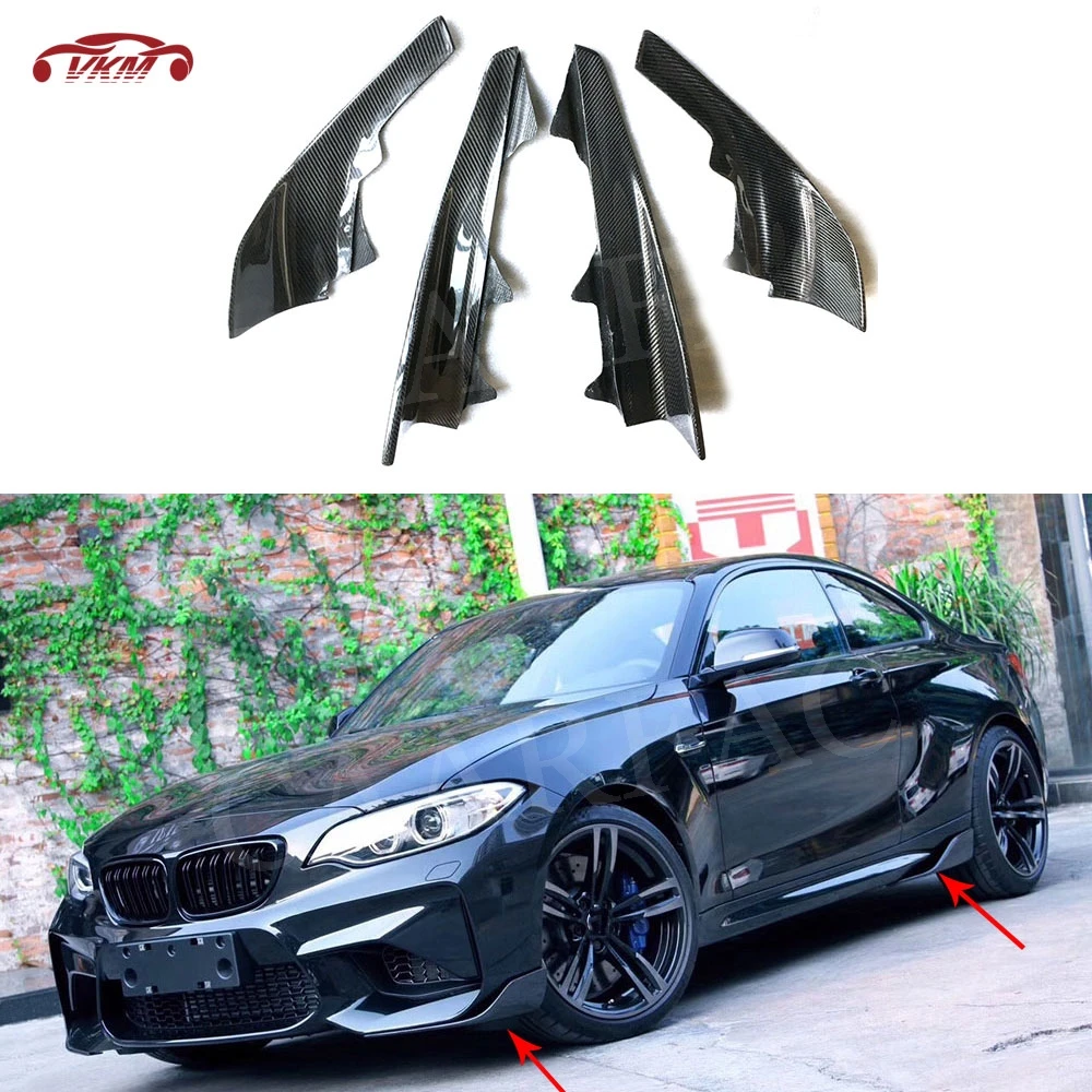 

Carbon Fiber Front Bumper Lip Flaps Apron Side Splitters Cupwings for BMW 2 Series F87 M2 Base Coupe 2-Door 2016 2017 2018