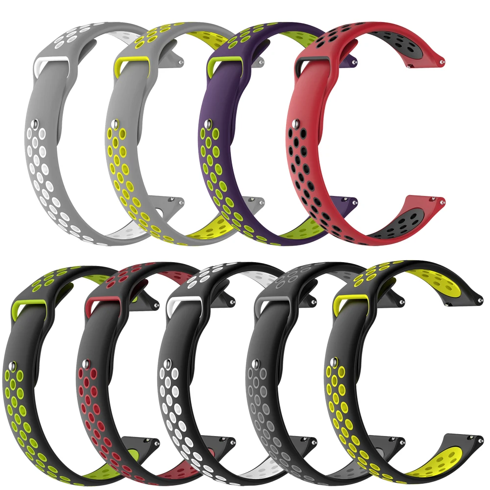 Силиконовый ремешок 22 мм для Samsung Gear Bends S2 S3 20 спортивный huawei GT 2 42 46 galaxy watch active 40 44