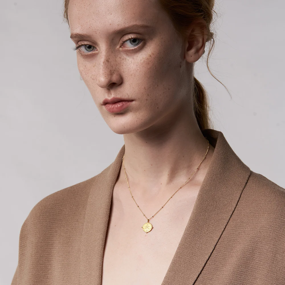 Женское Ожерелье с кулоном ENFASHION P3129 Золотистое из нержавеющей стали