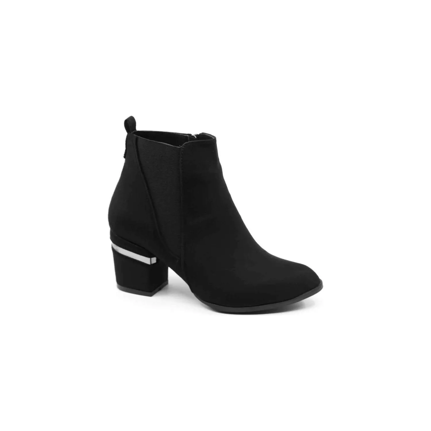 

Mosimoso Hudson Black Suede V Rubber Zipper Female Boots