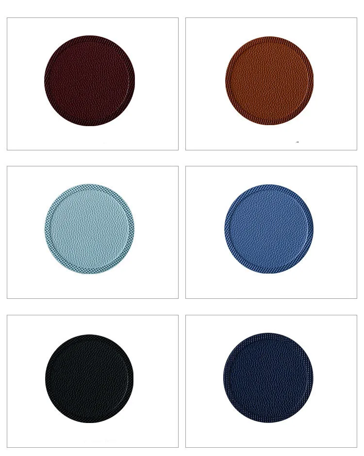 

High quality leather coaster tableware round 10CM heat-resistant non-slip coaster bar restaurant coffee beverage mat placemat