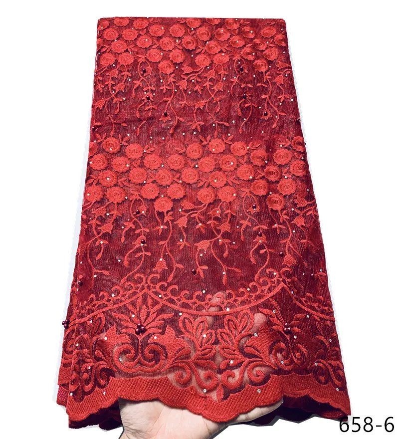 

African Lace Fabric 2020 Embroidered Nigerian Laces Fabric Bridal High Quality French Tulle Lace Fabric For Women Dress 658