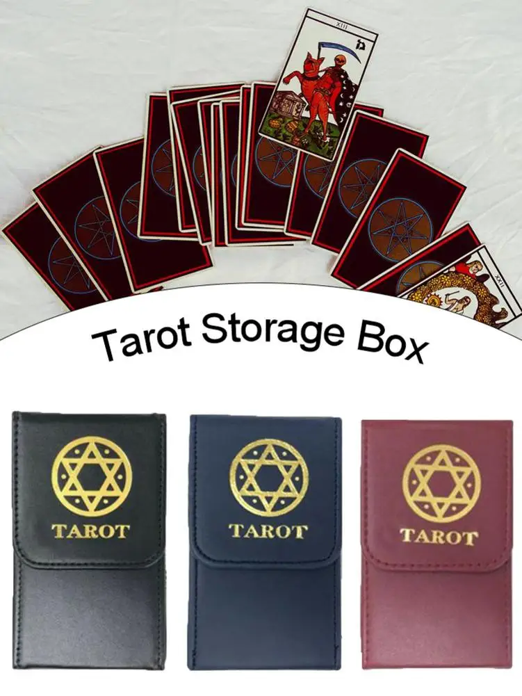 

High Quality Tarot Storage Box Double Leather Collection Board Game Layered Portable Storage Case For Tarot Deck Card Storage