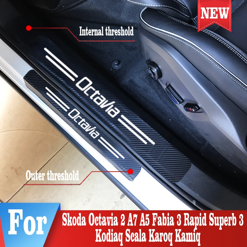 4 шт. для Skoda Octavia 2 A7 A5 Fabia 3 Rapid Superb Kodiaq Scala Karoq Kamiq Защитная пленка автомобиля