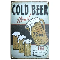metal beer cup metal sign home bar decor shabby plaque signman cave