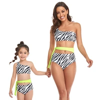 2022 matching outfit swimwear women swimsuit mother daughter kid girl bathing swim suit bikini swimsuit ready