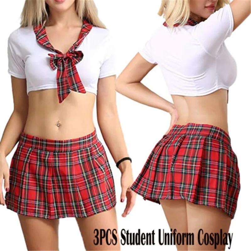 

Комплект женского нижнего белья, короткий топ с V-образным вырезом, мини-юбка и чулки