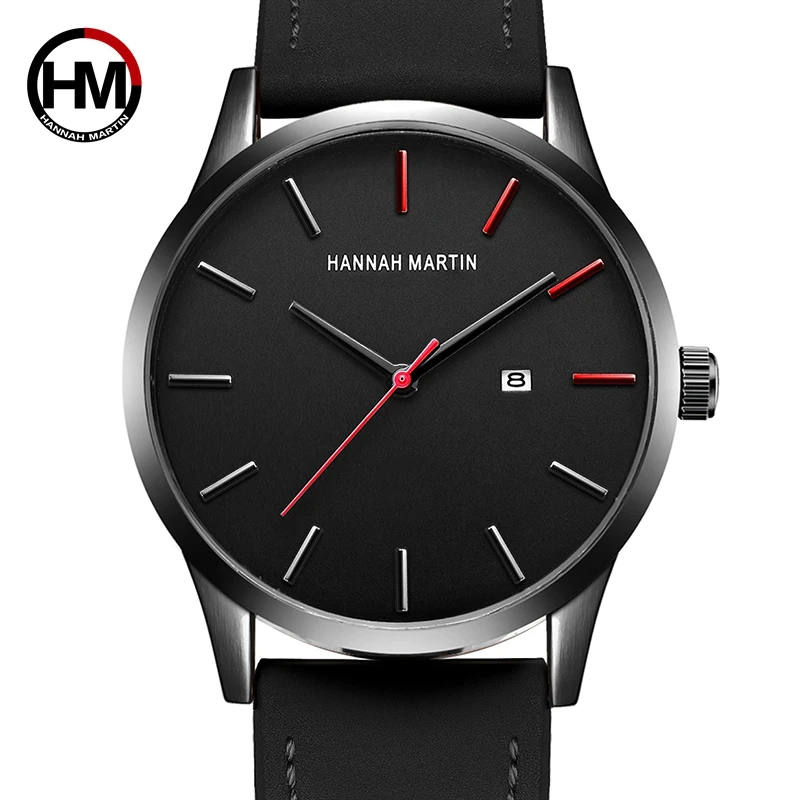 Мужские наручные часы с календарем кварцевые коричневым кожаным ремешком